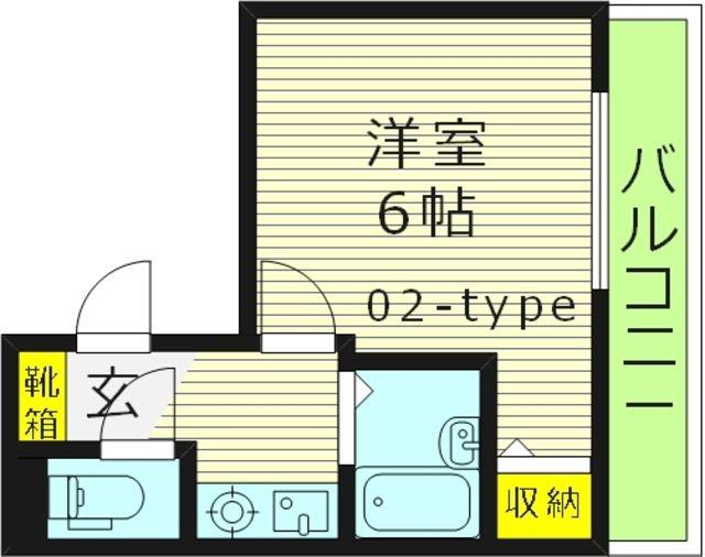 ラフォーレ京橋(1K/2階)の間取り写真