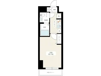 アトラス カーロ浦和常磐弐番館(1K/7階)の間取り写真