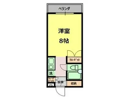 ヒルズ藤川(1K/2階)の間取り写真