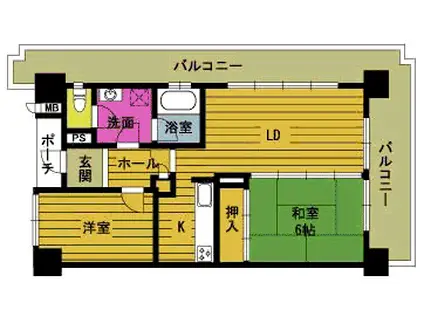 エスバイエルマンション(2LDK/4階)の間取り写真