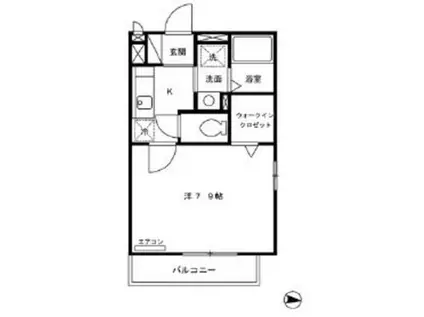 メイフラットII(1K/1階)の間取り写真