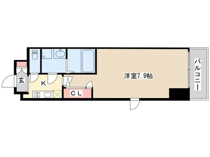 エスリード三宮旭通(1K/11階)の間取り写真