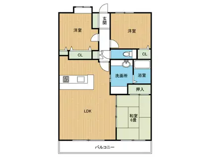 コアマンション九品寺(3LDK/5階)の間取り写真