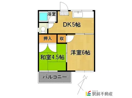 グリーンハイツ(2DK/2階)の間取り写真