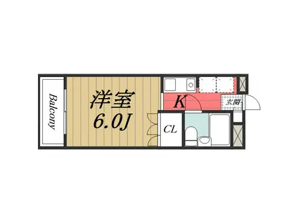 志津リリエンハイム(1K/1階)の間取り写真