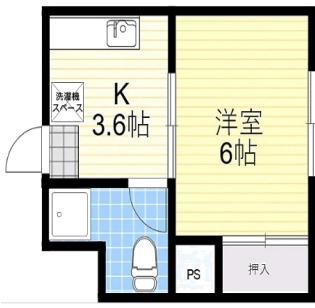 豊中コーエーマンション(1K/4階)の間取り写真