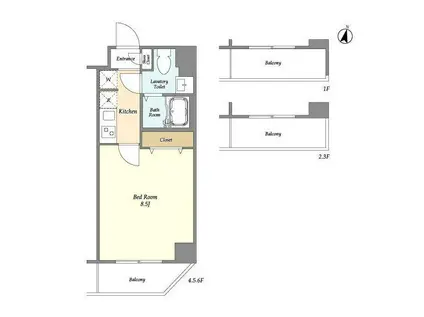 アルファコート青砥3(1K/1階)の間取り写真