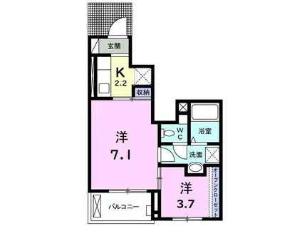 モンテ ソプラ(2K/1階)の間取り写真