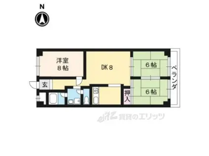 第2コーポ藤岡(3LDK/7階)の間取り写真