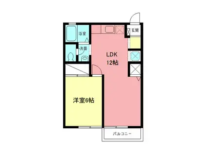 第2ブレーメン(1LDK/2階)の間取り写真