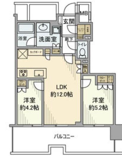 ザ・ファインタワー名古屋今池(2LDK/14階)の間取り写真