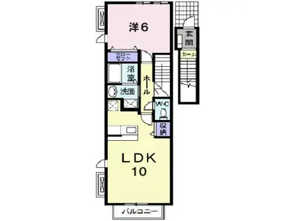 ブローテ(1LDK/2階)の間取り写真