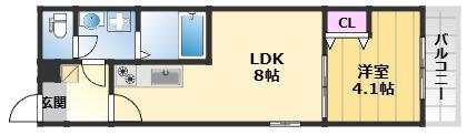 KS ノース PLASE(1LDK/2階)の間取り写真