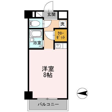 土井ハイツ北条口(ワンルーム/3階)の間取り写真