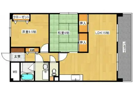 セイントラムパーク(2LDK/5階)の間取り写真