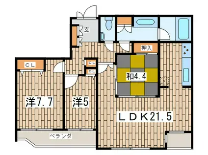 ルネ葉山(3LDK/1階)の間取り写真