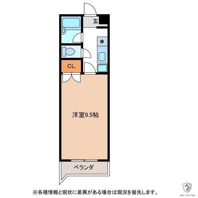 エクセレント西可児(1K/3階)の間取り写真