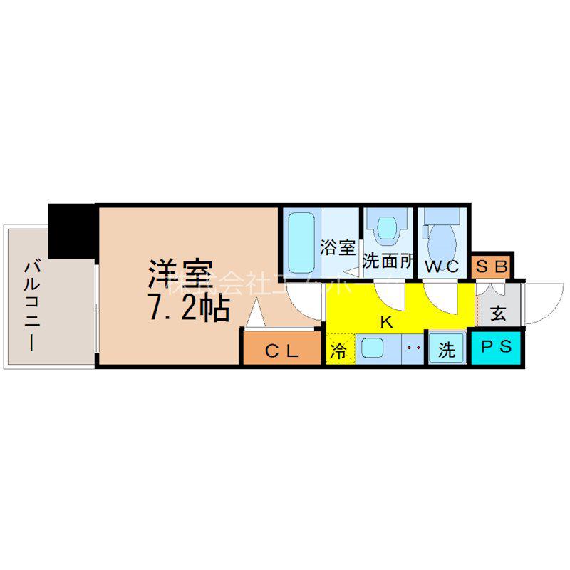 プレサンスNAGOYA本陣(1K/9階)の間取り写真