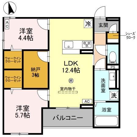 COCOONIA(2SLDK/2階)の間取り写真