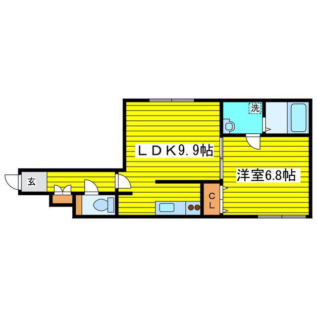 アクシズ171(1LDK/3階)の間取り写真