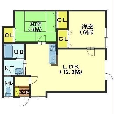 スイートパレス(2LDK/1階)の間取り写真