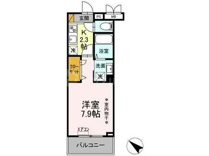 AGREVE(1K/8階)の間取り写真