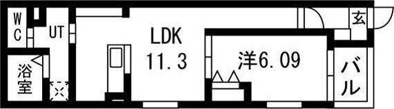 リヴェール元中野II(1LDK/3階)の間取り写真