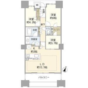 ブランズ亀有(3LDK/15階)の間取り写真