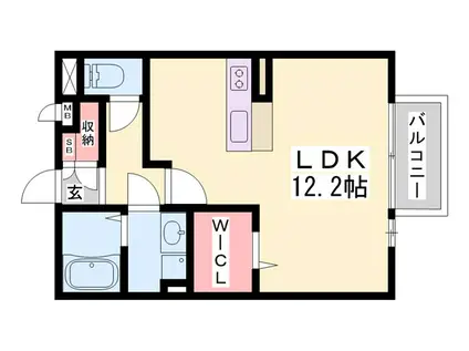 ベルクール大塚(ワンルーム/1階)の間取り写真