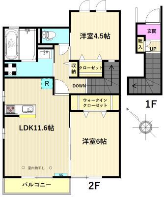 シティパル(2LDK/2階)の間取り写真