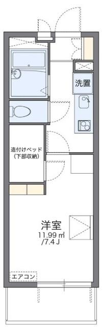 レオパレス夜光(1K/1階)の間取り写真