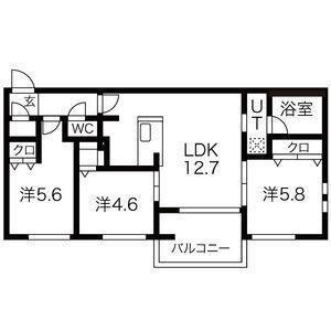 コローレN32 ウエスト (3LDK/5階)の間取り写真