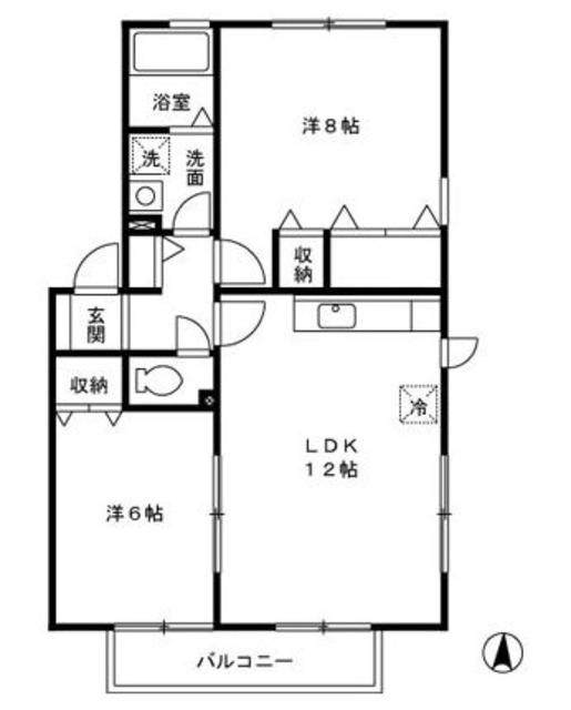 シェソワ久が原(2LDK/2階)の間取り写真