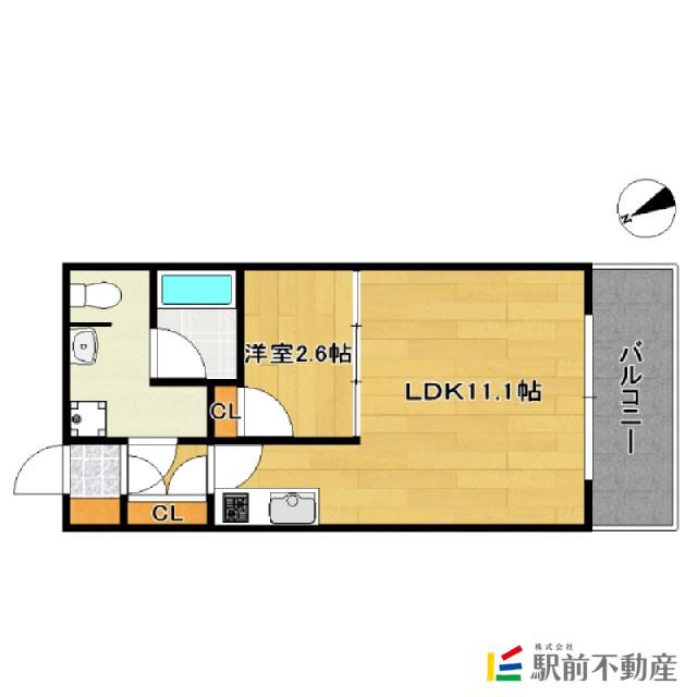 ガーデンコート高宮(1LDK/5階)の間取り写真