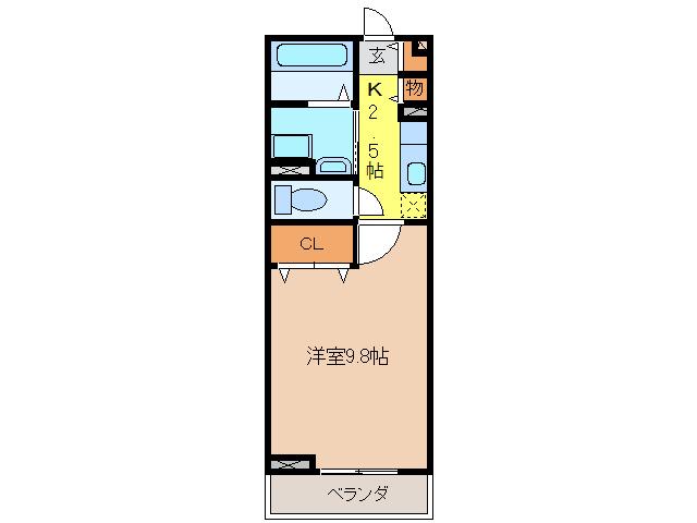 アルモニ-II(1K/1階)の間取り写真