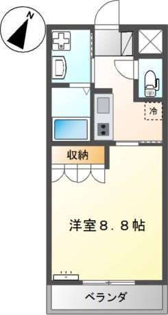 ブランシェコート(1K/2階)の間取り写真