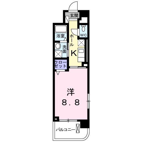 ヴァンクール(1K/2階)の間取り写真