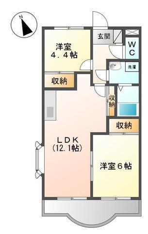 ガーデンハイム壱番館(2LDK/2階)の間取り写真