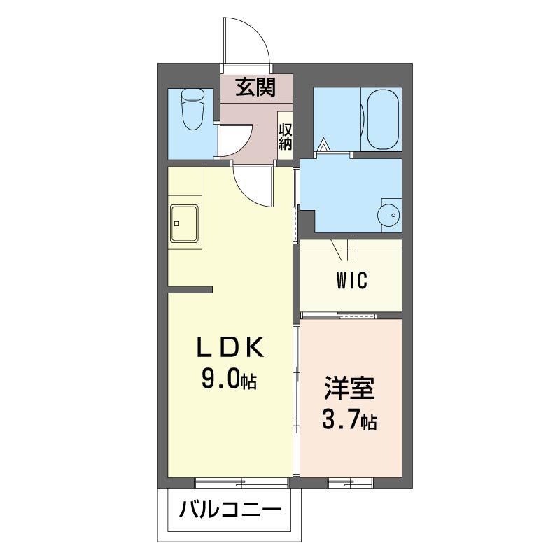 アストールC(1LDK/2階)の間取り写真