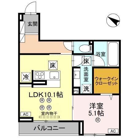 ジョウエイ深町(1LDK/1階)の間取り写真