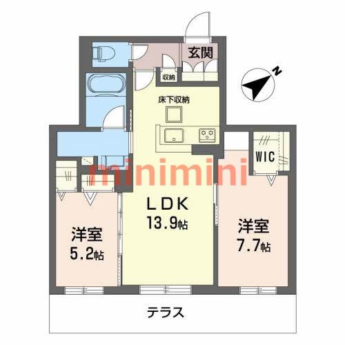シャーメゾンステージ茨木春日(2LDK/3階)の間取り写真