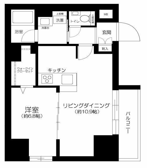 CREVISTA元浅草(1LDK/4階)の間取り写真
