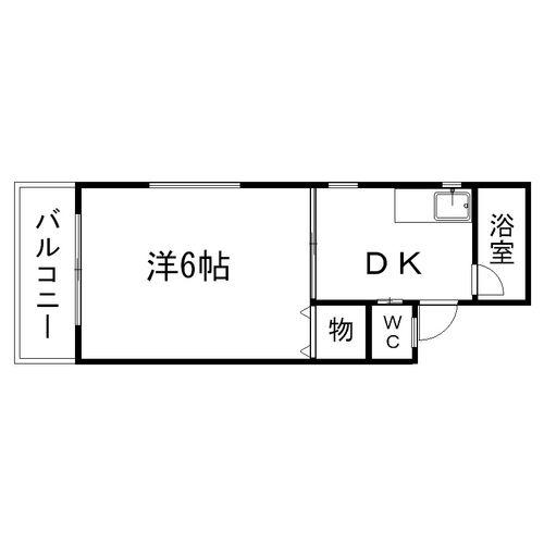 エレーヌ美野島(1K/4階)の間取り写真