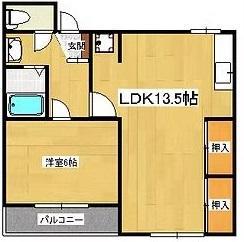室町ハイツ(1LDK/2階)の間取り写真