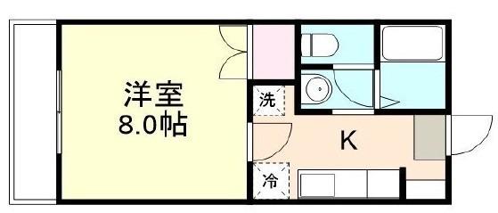 コンセルヴァトリオA棟(1K/2階)の間取り写真