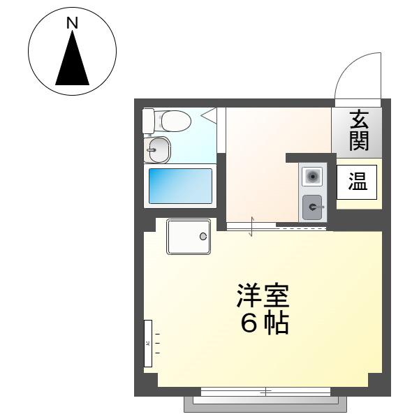 コーポ杉栄3(1K/2階)の間取り写真