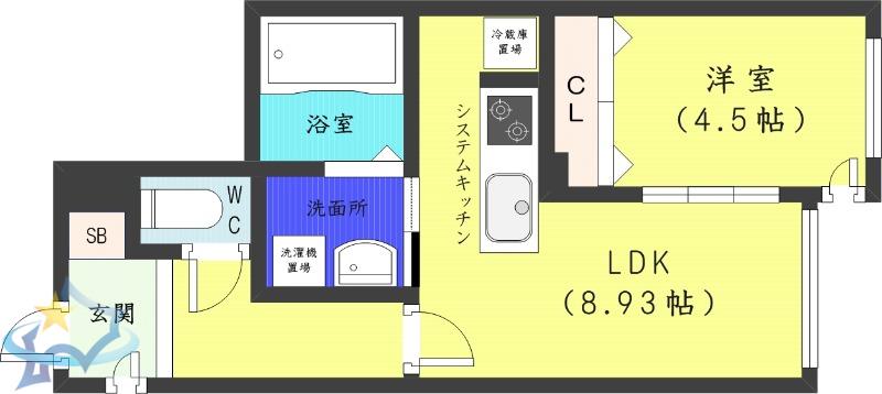 RESIDENCE SHINMEI MARUYAMA(1LDK/3階)の間取り写真
