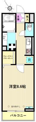 チェスナット(1K/3階)の間取り写真