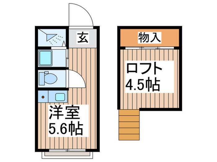 ハ-トピア東林間(ワンルーム/1階)の間取り写真