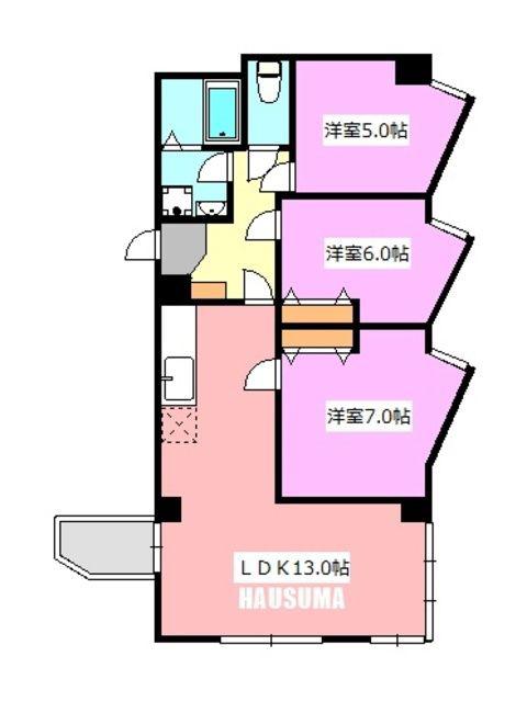 ザ・クレスト(3LDK/3階)の間取り写真